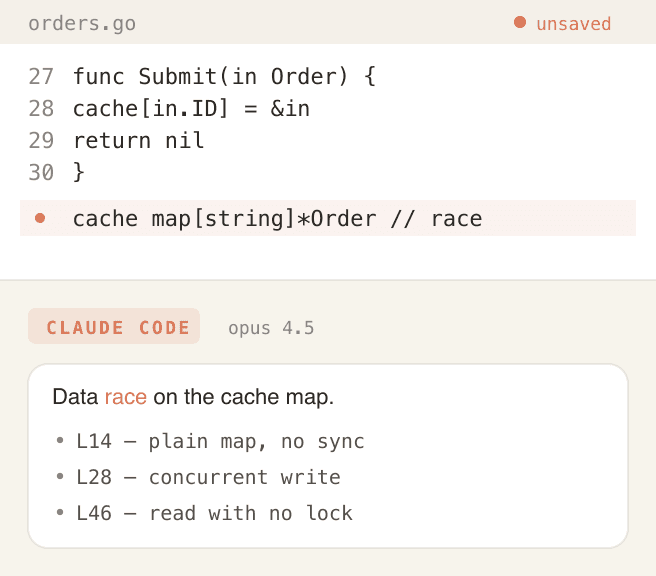 Sandbox: editor and Claude Code chat